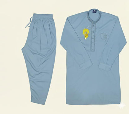 Stylish Embroidered Shalwar Kameez – Little Gentleman Edition