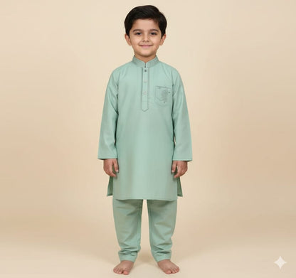 Stylish Embroidered Shalwar Kameez – Little Gentleman Edition
