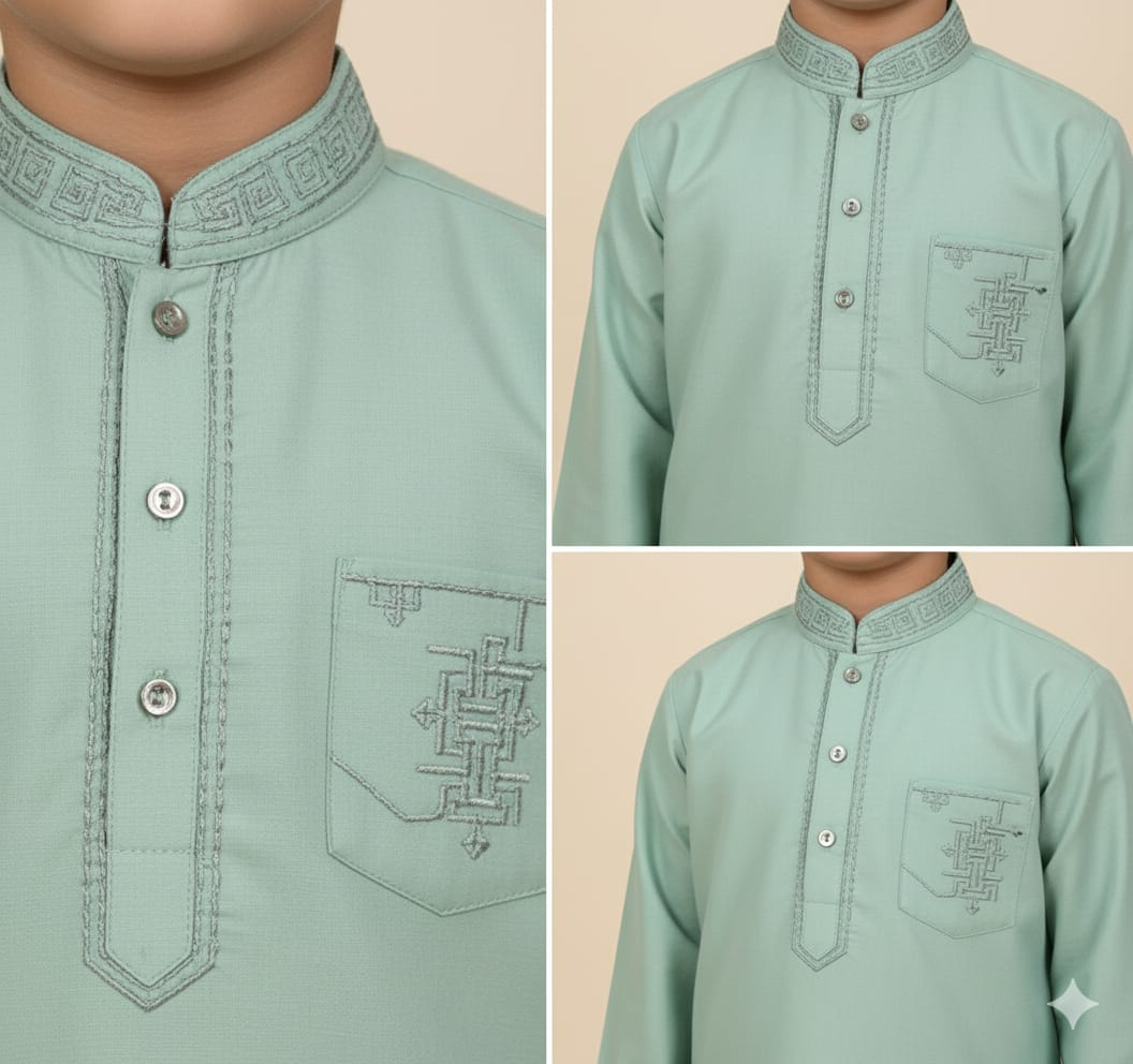 Stylish Embroidered Shalwar Kameez – Little Gentleman Edition