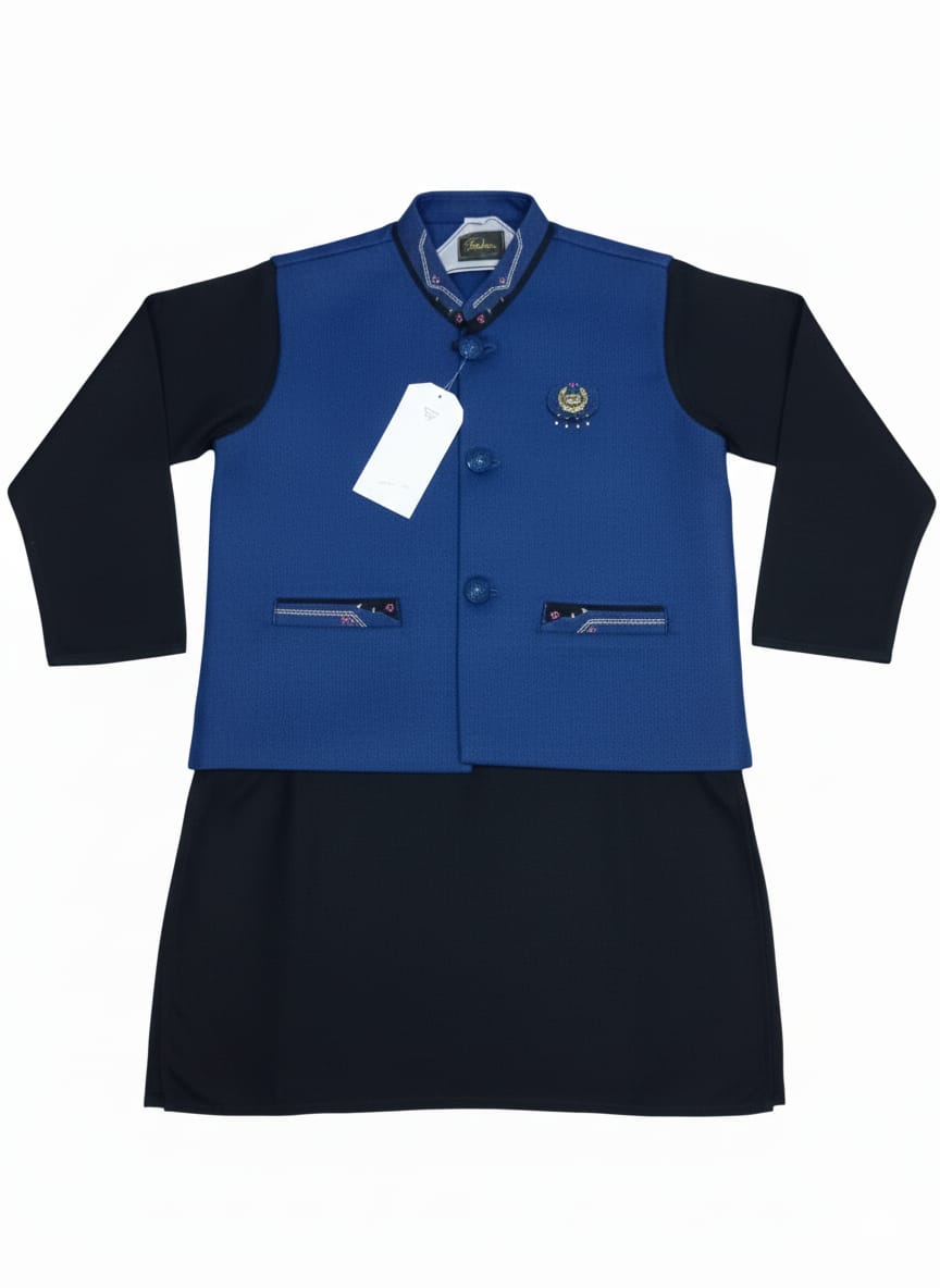 Little Gentleman – Premium Shalwar Kameez with Waistcoat by Kiddy Stitch”